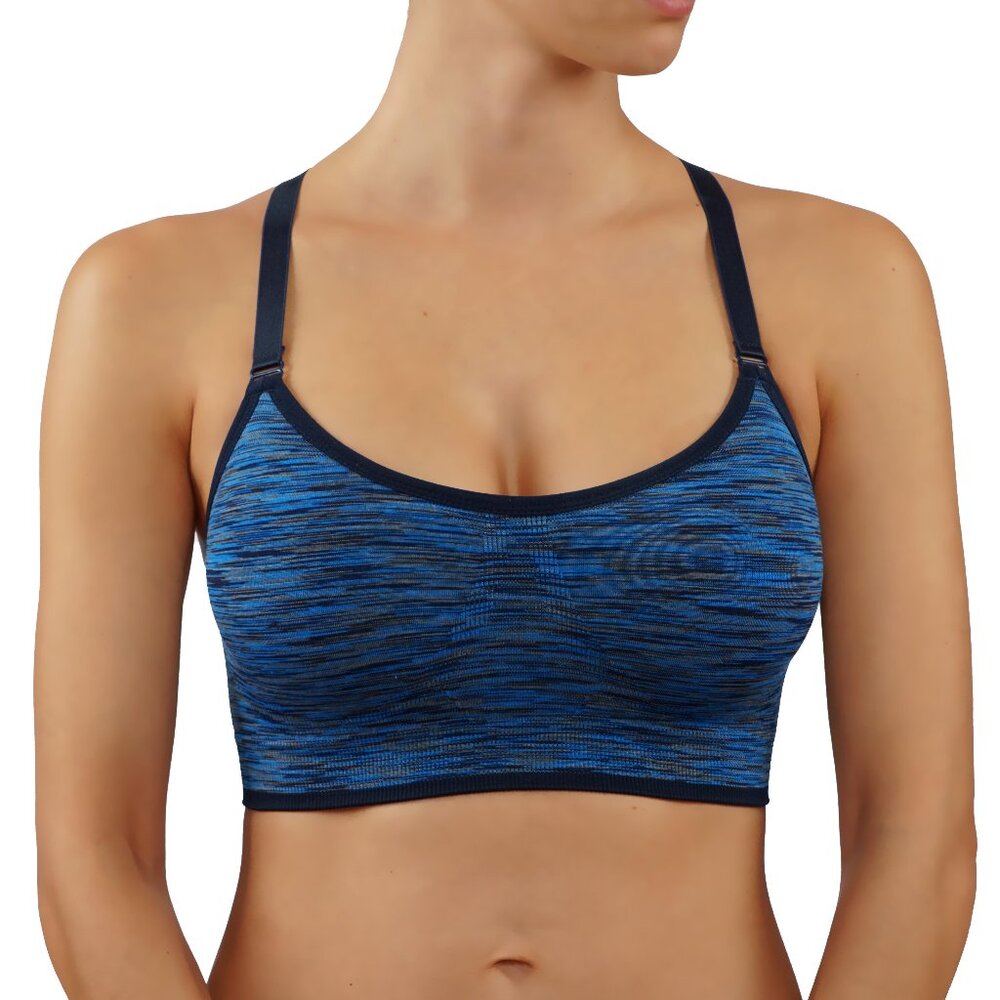 Sports Bra with breathable racer back blue high support